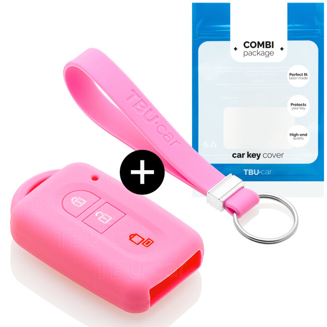 Housse de Protection clé compatible avec Nissan - Coque Cover Housse étui en Silicone - Rose