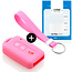 Sleutel cover compatibel met Nissan - Silicone sleutelhoesje - beschermhoesje autosleutel - Roze