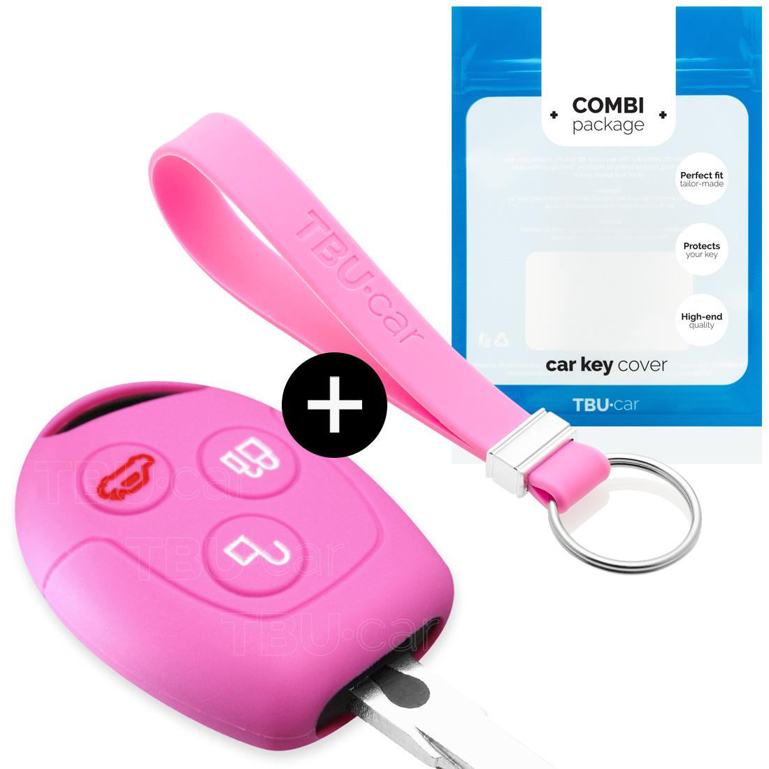 TBU car Ford Capa Silicone Chave do carro - Capa protetora - Tampa remota FOB - Rosa