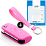 Capa para chave do carro compatível com Ford - Capa Protetora de Chave Remota de Silicone - Tampa Remota FOB - Rosa