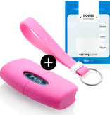 TBU car TBU car Car key cover compatible with Ford - Silicone Protective Remote Key Shell - FOB Case Cover - Pink