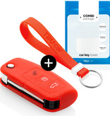 TBU car TBU car Car key cover compatible with Ford - Silicone Protective Remote Key Shell - FOB Case Cover - Red