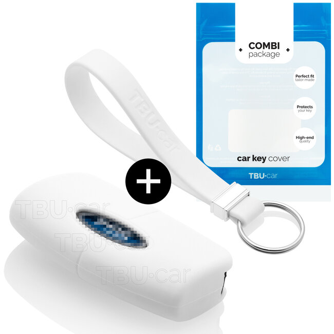 Capa para chave do carro compatível com Ford - Capa Protetora de Chave Remota de Silicone - Tampa Remota FOB - Branco
