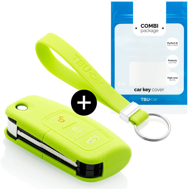 Capa para chave do carro compatível com Ford - Capa Protetora de Chave Remota de Silicone - Tampa Remota FOB - Verde lima