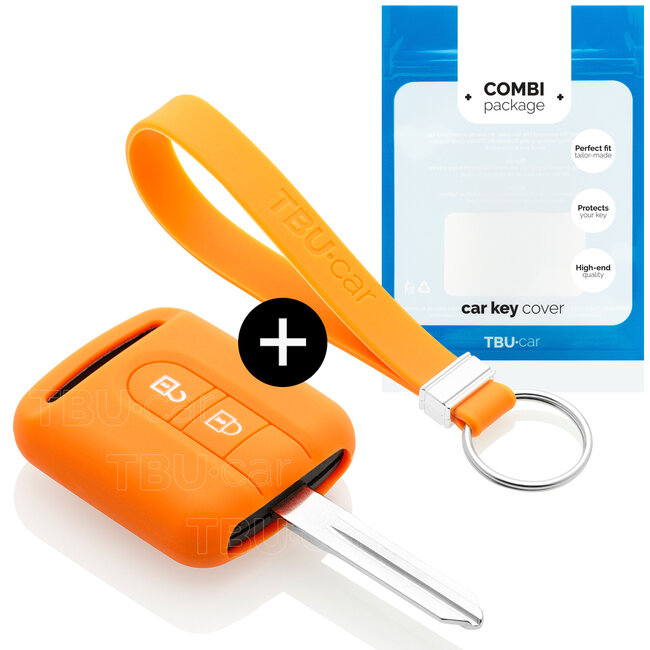 Funda Carcasa llave compatible con Nissan - Funda de Silicona - Cover de Llave Coche - Naranja