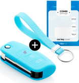 TBU car TBU car Car key cover compatible with Ford - Silicone Protective Remote Key Shell - FOB Case Cover - Light Blue