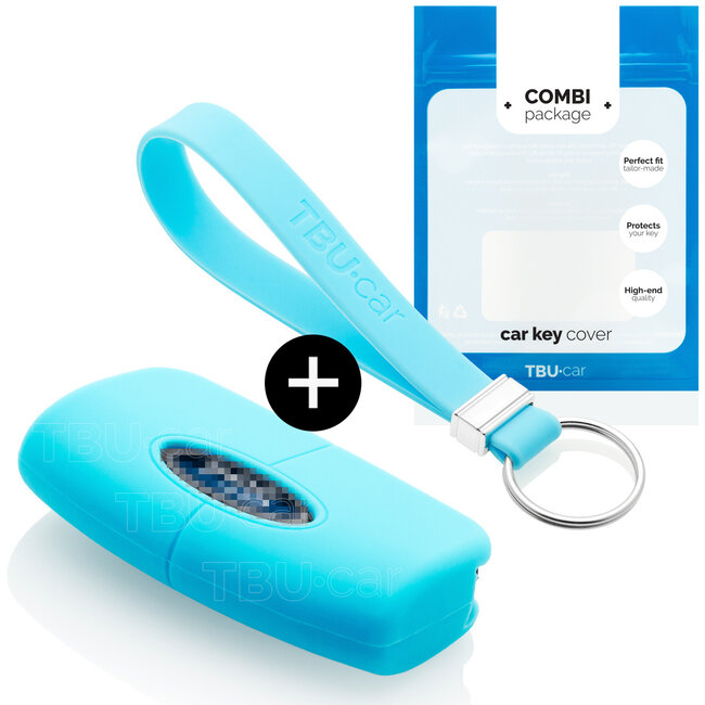 Capa para chave do carro compatível com Ford - Capa Protetora de Chave Remota de Silicone - Tampa Remota FOB - Azul claro