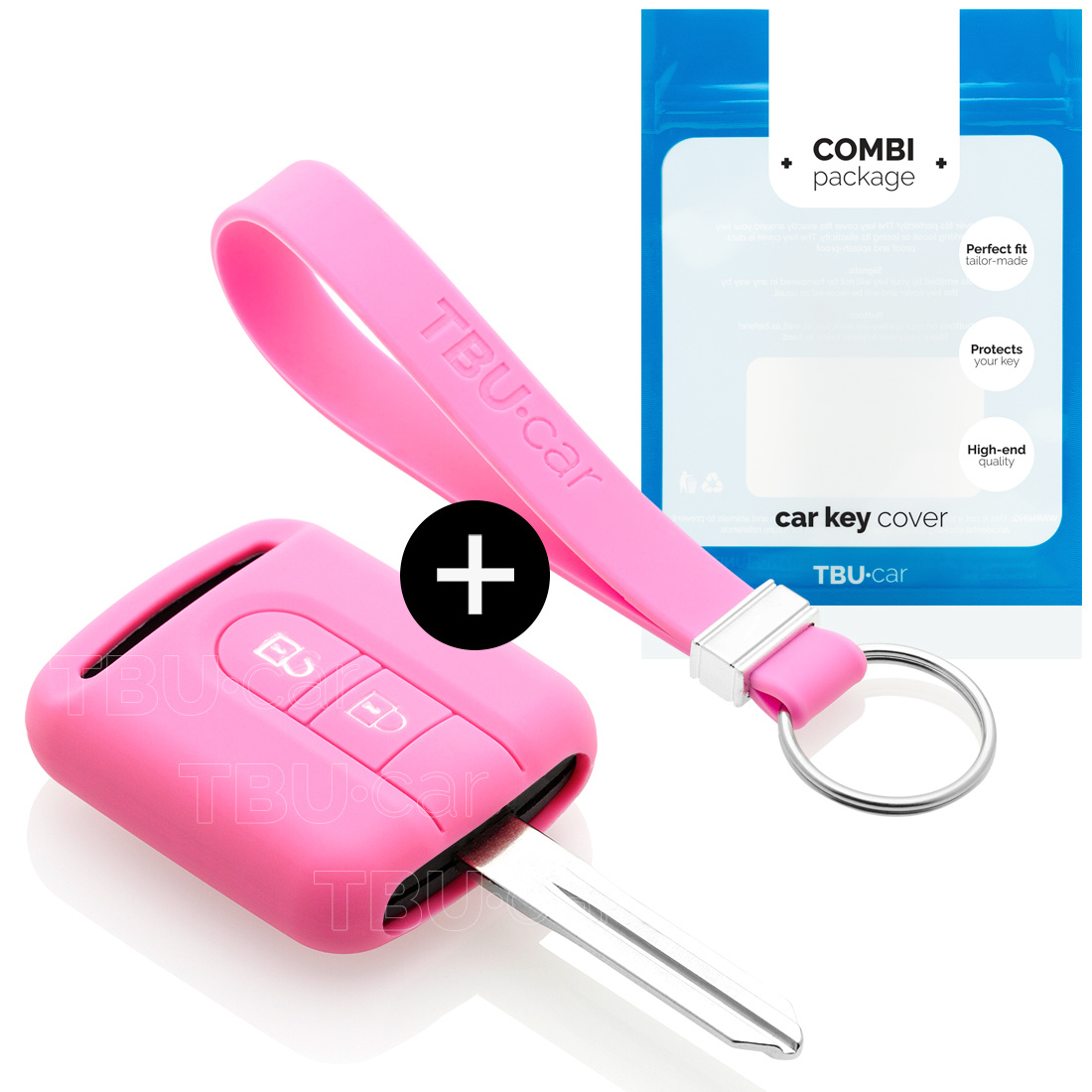 TBU car TBU car Car key cover compatible with Nissan - Silicone Protective Remote Key Shell - FOB Case Cover - Pink
