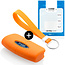 Funda Carcasa llave compatible con Ford - Funda de Silicona - Cover de Llave Coche - Naranja