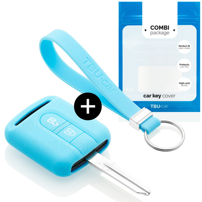 Capa para chave do carro compatível com Nissan - Capa Protetora de Chave Remota de Silicone - Tampa Remota FOB - Azul claro