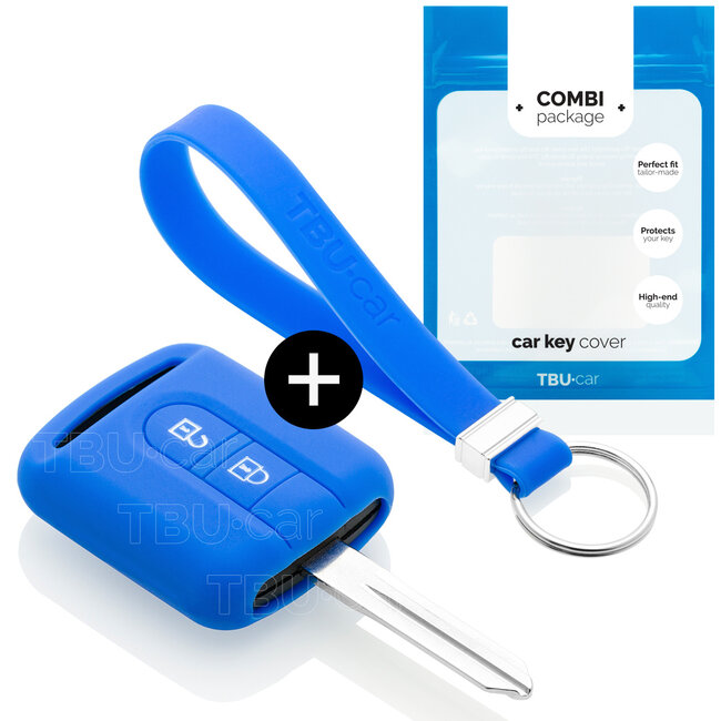 Funda Carcasa llave compatible con Nissan - Funda de Silicona - Cover de Llave Coche - Azul