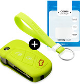 TBU car TBU car Car key cover compatible with Ford - Silicone Protective Remote Key Shell - FOB Case Cover - Lime green