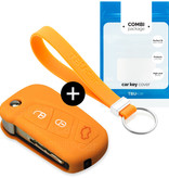 TBU car TBU car Car key cover compatible with Ford - Silicone Protective Remote Key Shell - FOB Case Cover - Orange