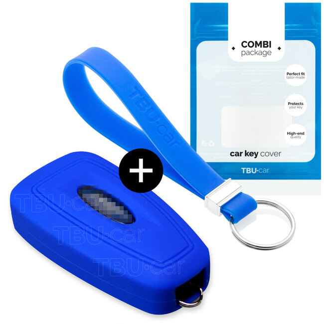 Funda Carcasa llave compatible con Ford - Funda de Silicona - Cover de Llave Coche - Azul