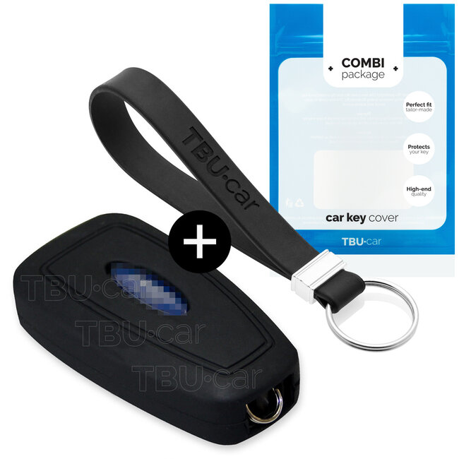 Housse de Protection clé compatible avec Ford - Coque Cover Housse étui en Silicone - Noir