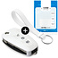 Funda Carcasa llave compatible con Ford - Funda de Silicona - Cover de Llave Coche - Blanco