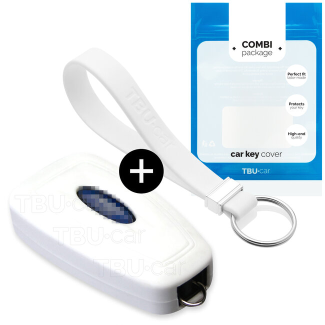 Capa para chave do carro compatível com Ford - Capa Protetora de Chave Remota de Silicone - Tampa Remota FOB - Branco