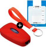 TBU car Ford Capa Silicone Chave do carro - Capa protetora - Tampa remota FOB - Vermelho