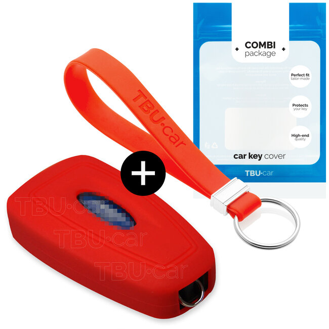 Car key cover compatible with Ford - Silicone Protective Remote Key Shell - FOB Case Cover - Red