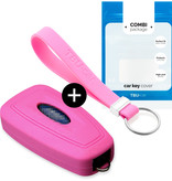 TBU car TBU car Funda Carcasa llave compatible con Ford - Funda de Silicona - Cover de Llave Coche - Rosa