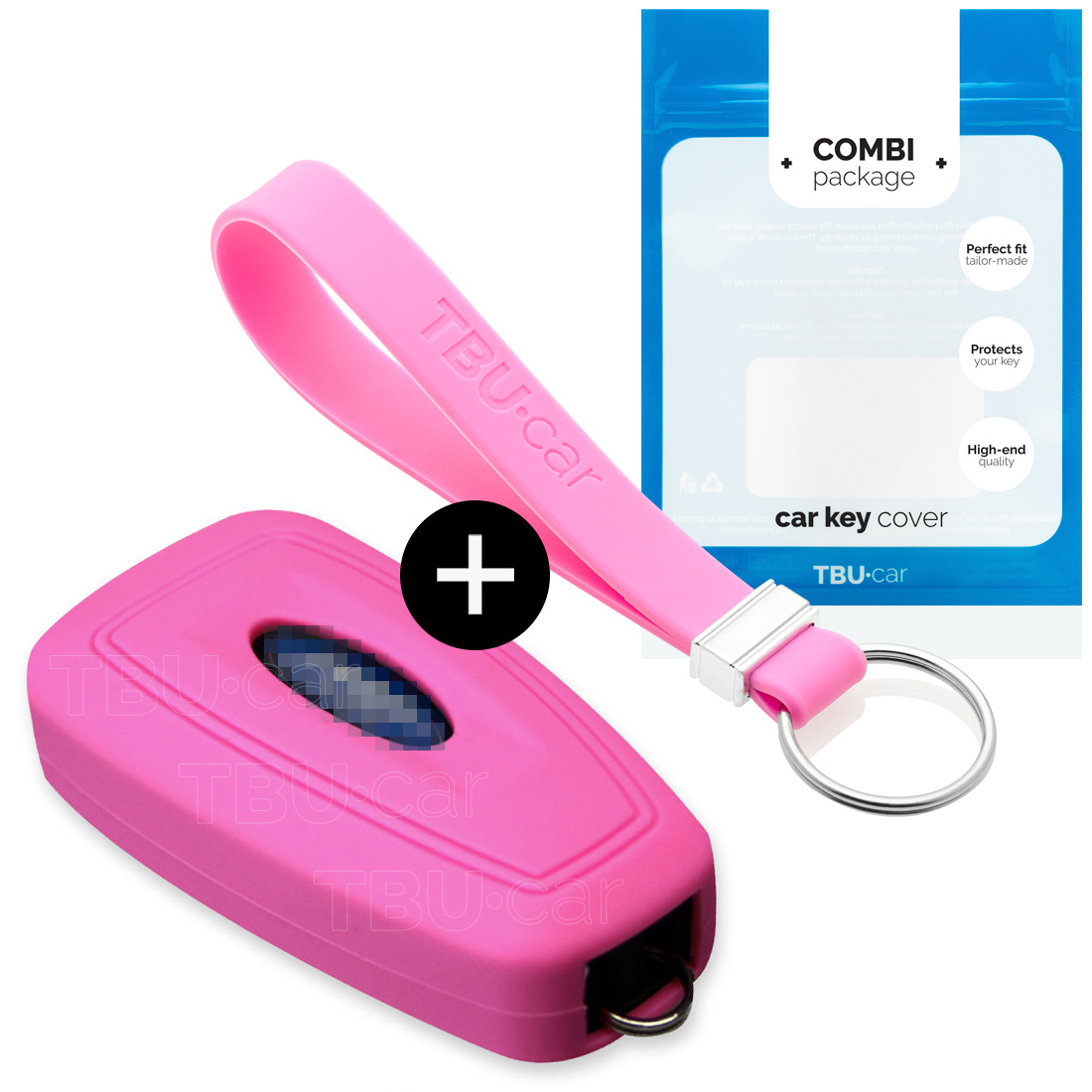 TBU car Ford Capa Silicone Chave do carro - Capa protetora - Tampa remota FOB - Rosa