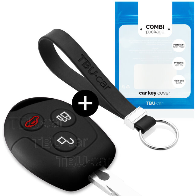Car key cover compatible with Ford - Silicone Protective Remote Key Shell - FOB Case Cover - Black