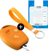 TBU car TBU car Car key cover compatible with Ford - Silicone Protective Remote Key Shell - FOB Case Cover - Orange