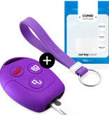 TBU car TBU car Car key cover compatible with Ford - Silicone Protective Remote Key Shell - FOB Case Cover - Purple