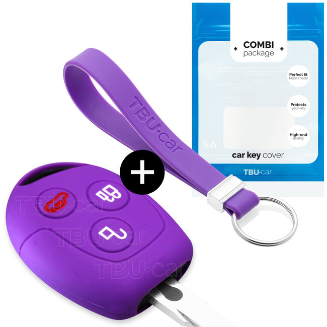 Car key cover compatible with Ford - Silicone Protective Remote Key Shell - FOB Case Cover - Purple