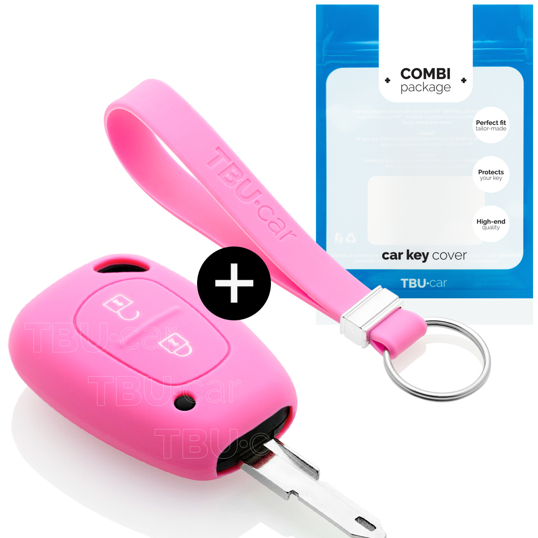 TBU car TBU car Car key cover compatible with Nissan - Silicone Protective Remote Key Shell - FOB Case Cover - Pink