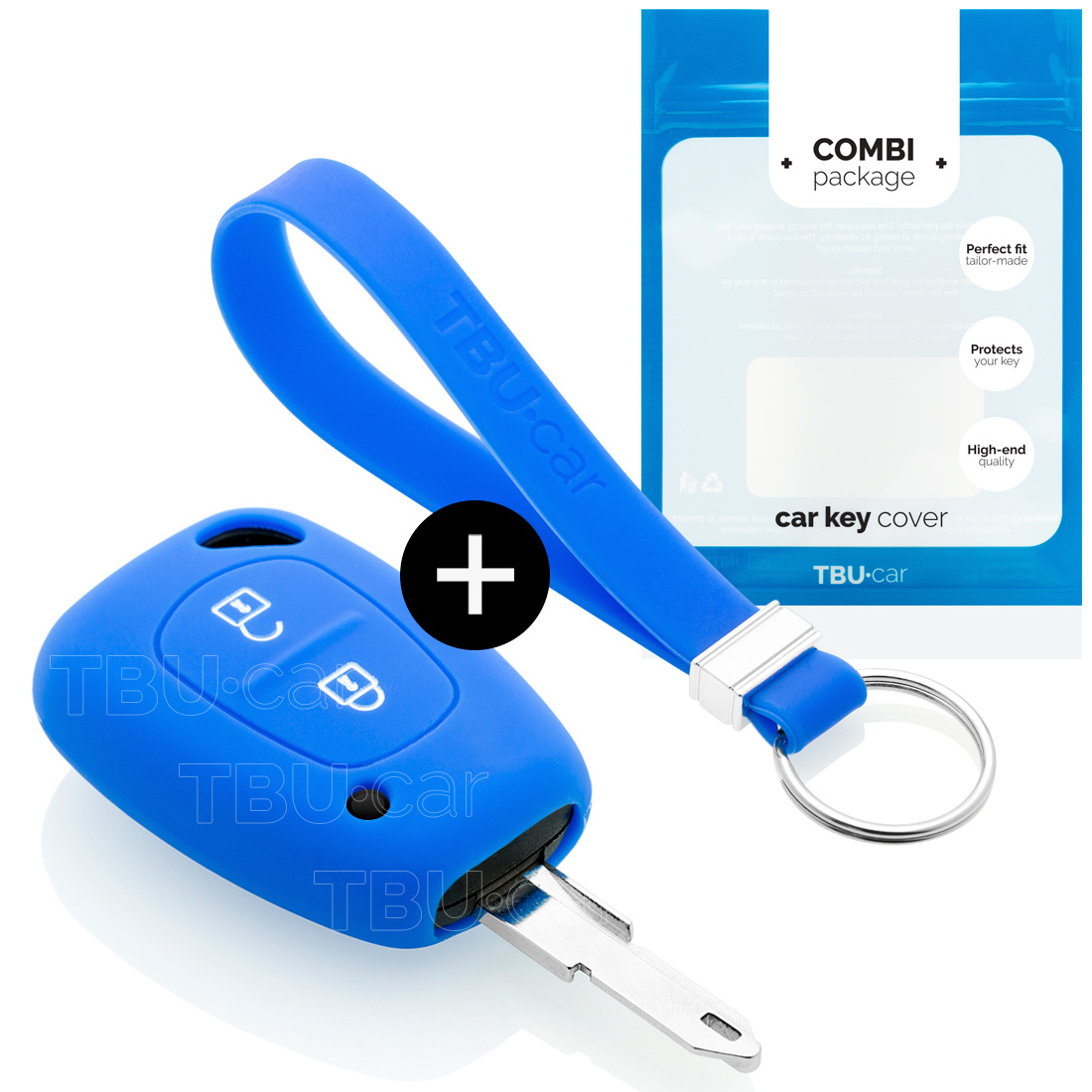 TBU car TBU car Car key cover compatible with Nissan - Silicone Protective Remote Key Shell - FOB Case Cover - Blue