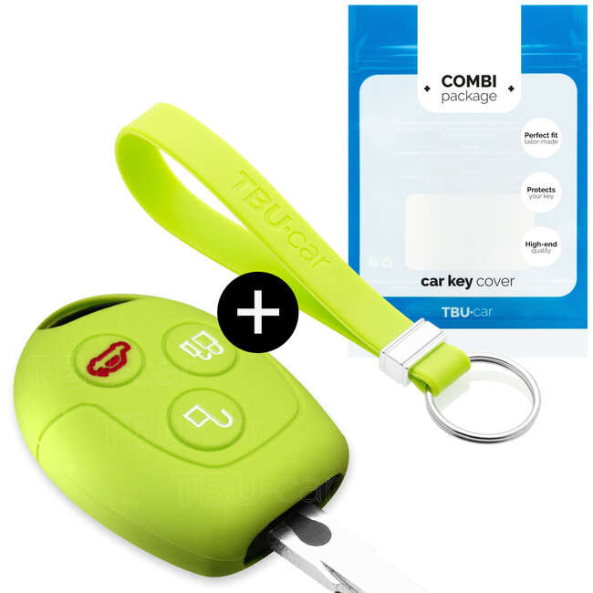 Housse de Protection clé compatible avec Ford - Coque Cover Housse étui en Silicone - Citron vert