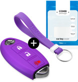 TBU car Nissan Capa Silicone Chave do carro - Capa protetora - Tampa remota FOB - Roxo