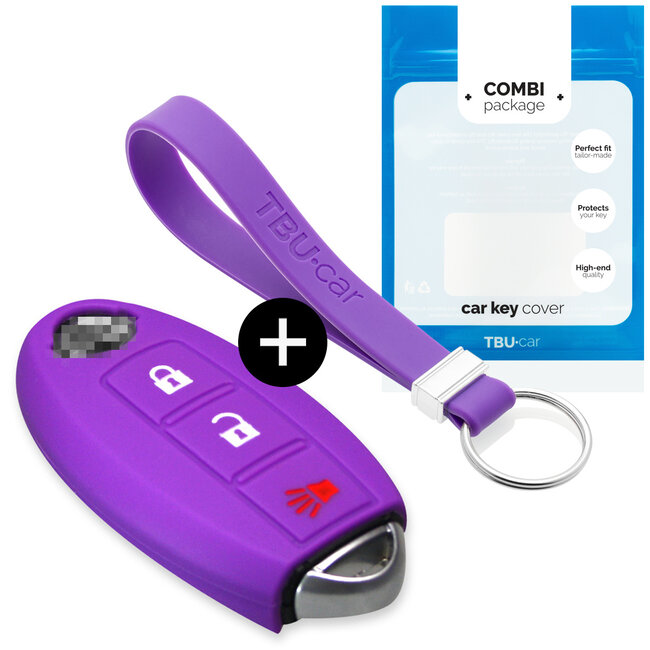 Housse de Protection clé compatible avec Nissan - Coque Cover Housse étui en Silicone - Violet