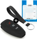 TBU car TBU car Autoschlüssel Hülle kompatibel mit Ford 3 Tasten (Keyless Entry) - Schutzhülle aus Silikon - Auto Schlüsselhülle Cover in Schwarz