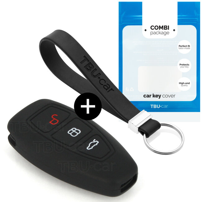 Sleutel cover compatibel met Ford - Silicone sleutelhoesje - beschermhoesje autosleutel - Zwart