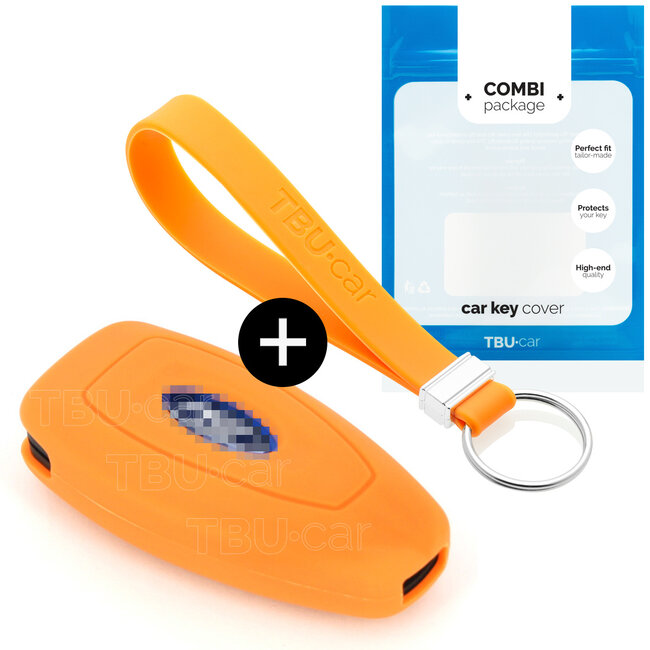 Funda Carcasa llave compatible con Ford - Funda de Silicona - Cover de Llave Coche - Naranja