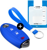 TBU car Nissan Capa Silicone Chave do carro - Capa protetora - Tampa remota FOB - Azul