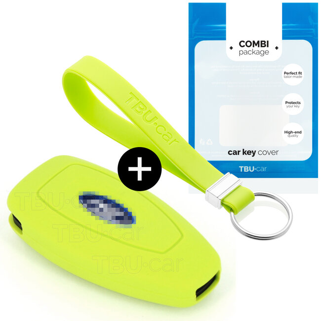 Funda Carcasa llave compatible con Ford - Funda de Silicona - Cover de Llave Coche - Verde lima