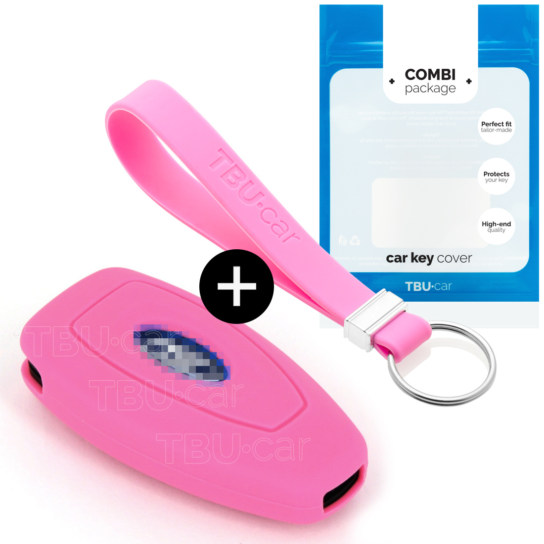 TBU car Ford Capa Silicone Chave do carro - Capa protetora - Tampa remota FOB - Rosa