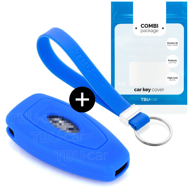 Cover chiavi auto compatibile con Ford - Copertura protettiva - Custodia Protettiva in Silicone - Blu