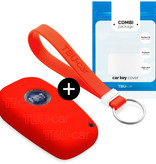 TBU car TBU car Car key cover compatible with Lancia - Silicone Protective Remote Key Shell - FOB Case Cover - Red