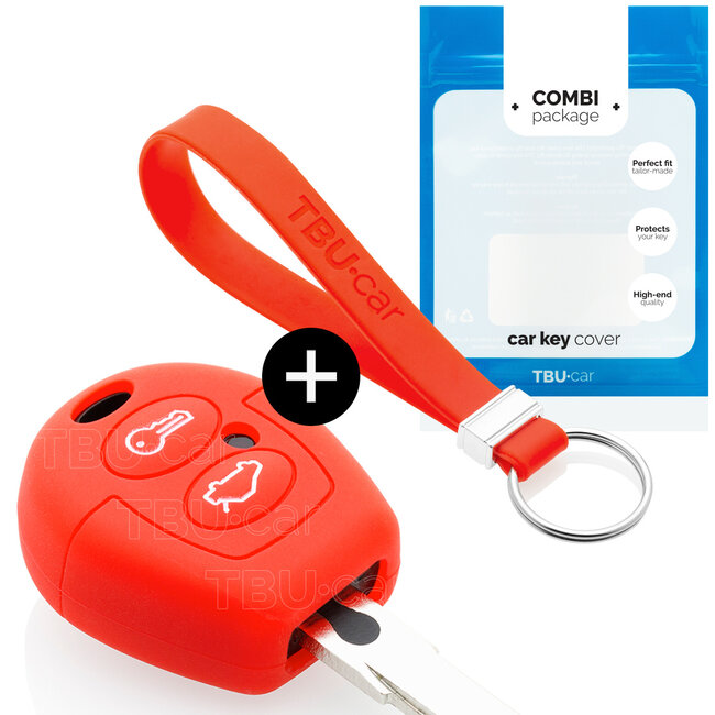 Car key cover compatible with Ford - Silicone Protective Remote Key Shell - FOB Case Cover - Red