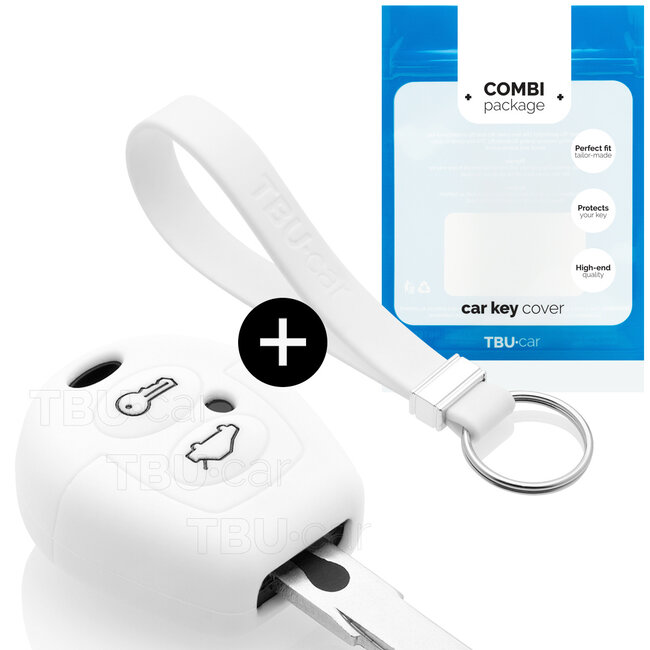 Housse de Protection clé compatible avec Ford - Coque Cover Housse étui en Silicone - Blanc