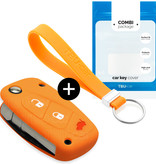 TBU car TBU car Funda Carcasa llave compatible con Lancia - Funda de Silicona - Cover de Llave Coche - Naranja