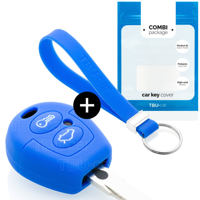 Funda Carcasa llave compatible con Ford - Funda de Silicona - Cover de Llave Coche - Azul