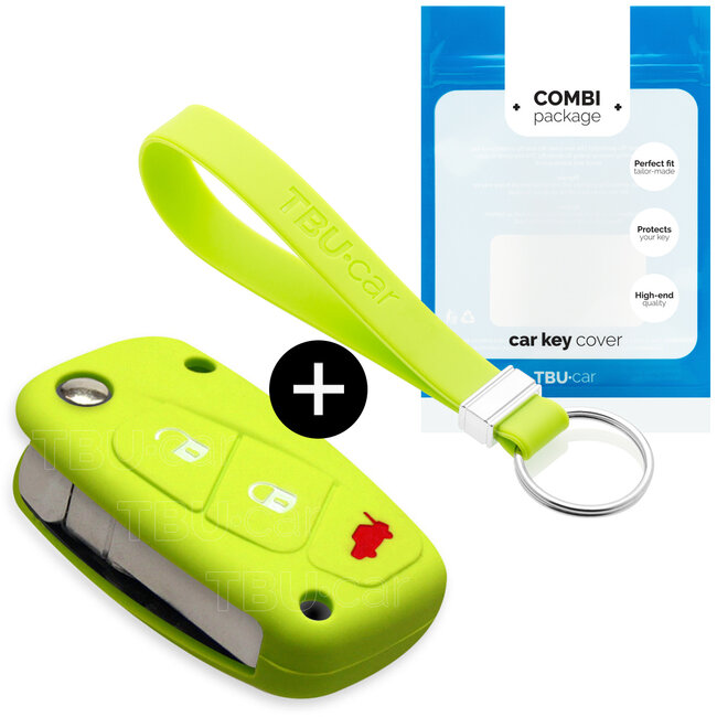 Sleutel cover compatibel met Lancia - Silicone sleutelhoesje - beschermhoesje autosleutel - Lime groen