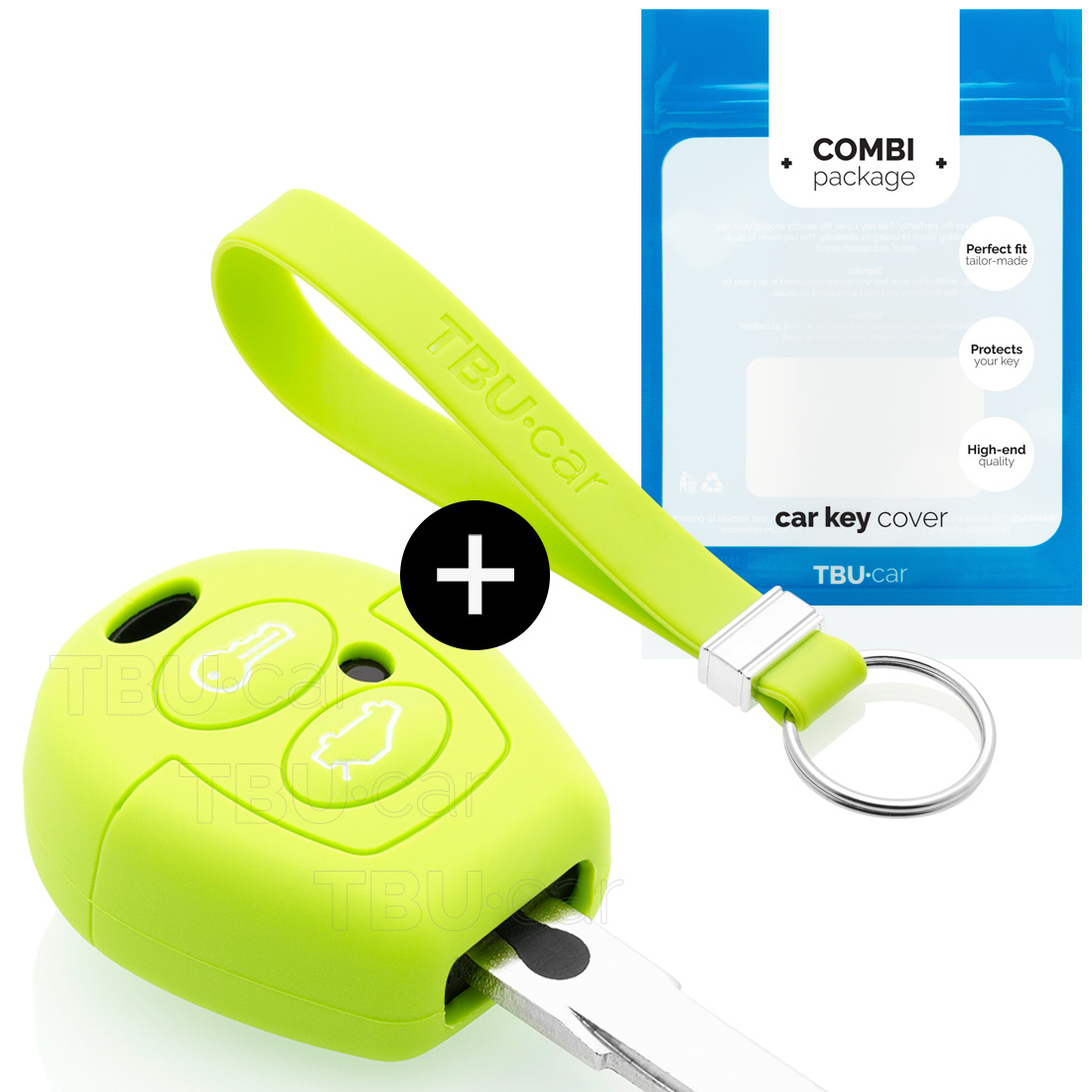 TBU car TBU car Car key cover compatible with Ford - Silicone Protective Remote Key Shell - FOB Case Cover - Lime green