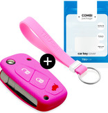 TBU car Lancia Capa Silicone Chave do carro - Capa protetora - Tampa remota FOB - Rosa