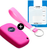 TBU car TBU car Car key cover compatible with Lancia - Silicone Protective Remote Key Shell - FOB Case Cover - Pink